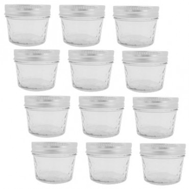 FRASCOS QUILTED JELLY JAR 4oz (118ml) B.R. 12-PK BALL.