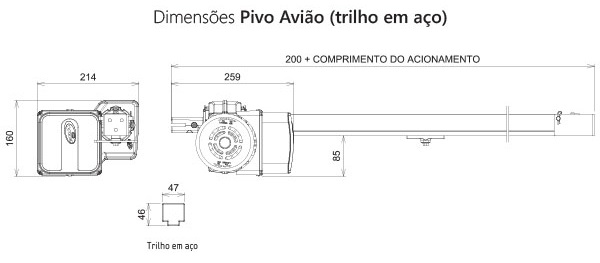 PIVO AVIÓN DE 1/4HP CON RIEL DE 1.50MTS PPA