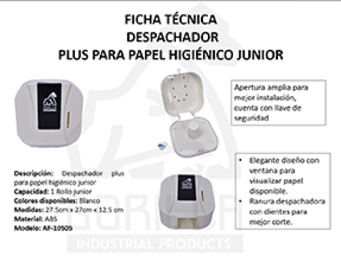 DESPACHADOR PAPEL HIGIÉNICO ROLLO JR PLUS, GORILLA