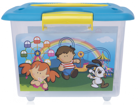 Caja chica con grapa y asa decorada