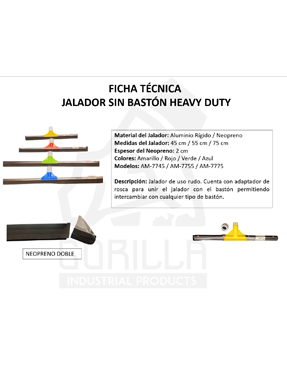 JALADOR 75 CM SIN BASTÓN HEAVY DUTY, GORILLA