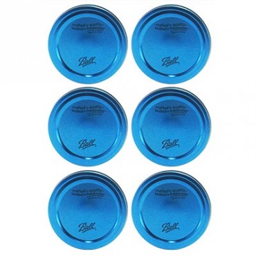 TAPAS Y AROS PARA FRASCOS COLOR AZUL 6-PK BALL 