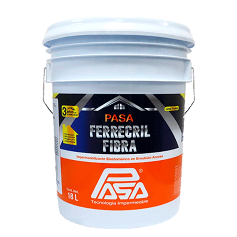 IMPERMEABILIZANTE ACRILICO FIBRATADO 5 AÑOS 18LT BLANCO PASA FERRECRIL