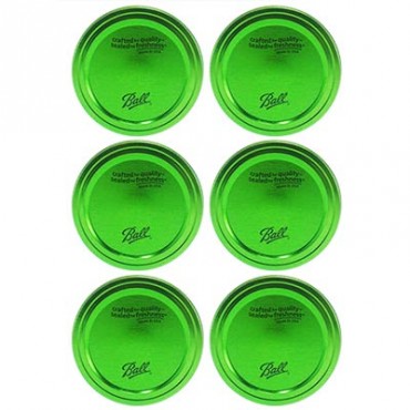 TAPAS Y AROS PARA FRASCOS COLOR VERDE 6-PK BALL 
