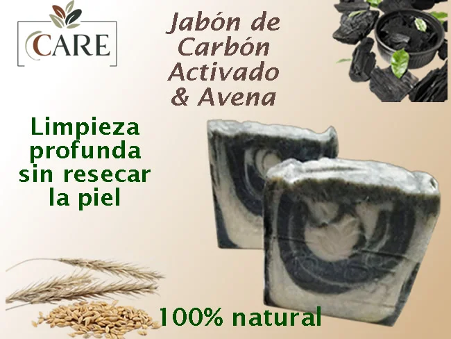 Jabón de carbón activado y avena