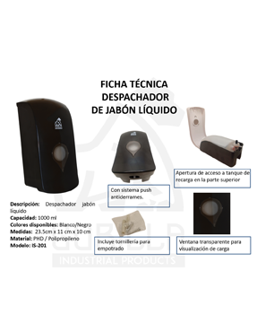 DESPACHADOR DE JABÓN LÍQUIDO 1000 ML, GORILLA