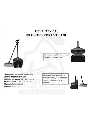 RECOGEDOR CON ESCOBA XL DE PLÁSTICO HEAVY DUTY, GORILLA