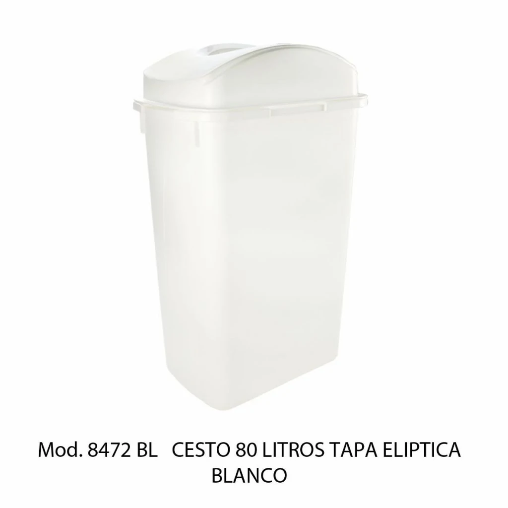 CESTO 80L BLANCO TAPA ELIPTICA BLANCA, SABLÓN