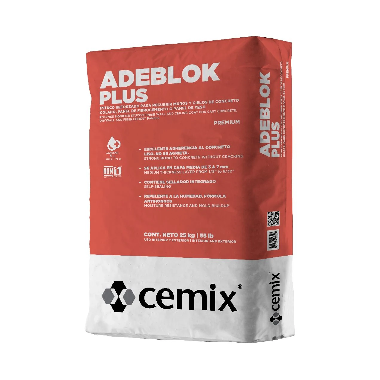 ESTUCO ADEBLOK PLUS 25KG, CEMIX
