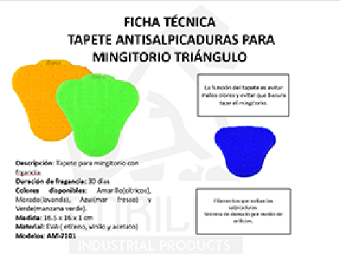 TAPETE ANTISALPICADURAS TRIÁNGULO PARA MINGITORIO, GORILLA