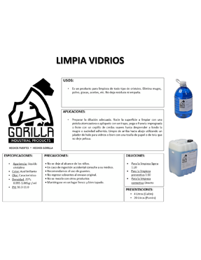 LIMPIACRISTALES, GORILLA