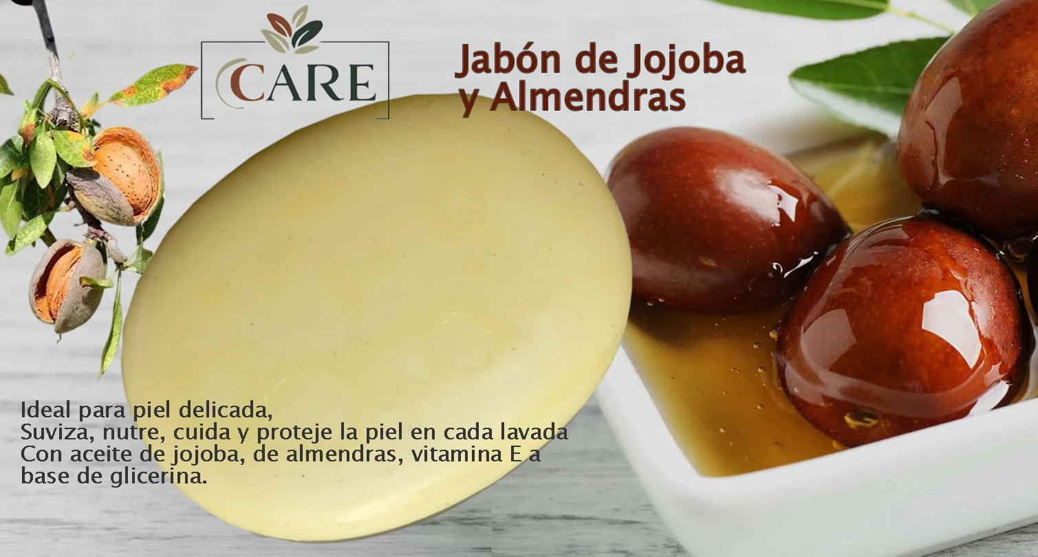 JABÓN DE JOJOBA Y ALMENDRA, JABONES ARTESANALES CARE