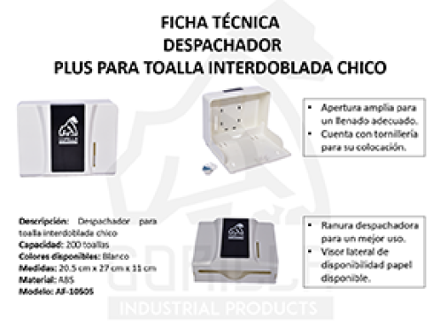 DESPACHADOR TOALLA INTERDOBLADA PLUS, GORILLA