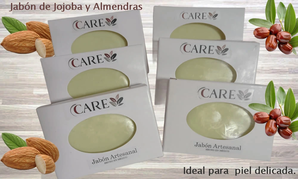 JABÓN DE JOJOBA Y ALMENDRA, JABONES ARTESANALES CARE