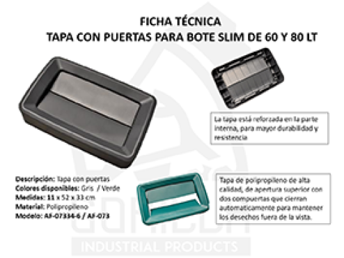 TAPA C/PUERTAS PARA BOTE SLIM FIT 60L, GORILLA