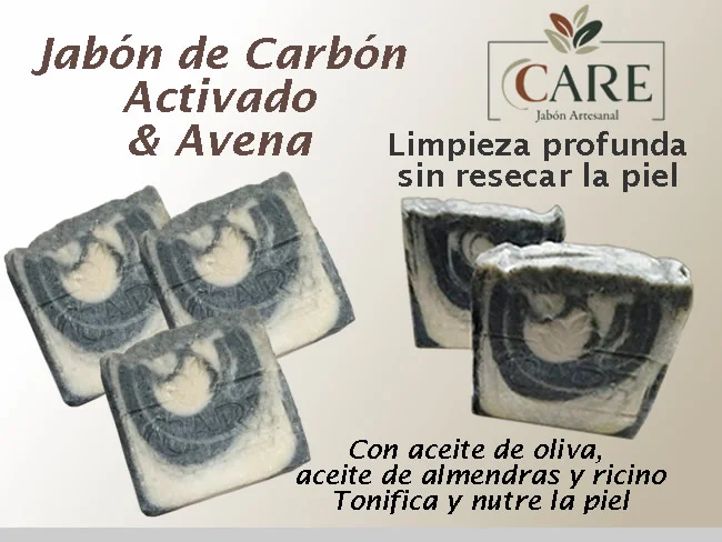 Jabón de carbón activado y avena