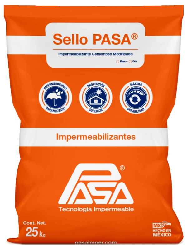 RECUBRIMIENTO IMPERMEABLE CEMENTOSO 25KG GRIS (SELLO PASA)