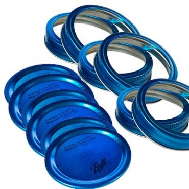 TAPAS Y AROS PARA FRASCOS AZUL COLLECTION ELITE BALL BOCA REG 6-PK 