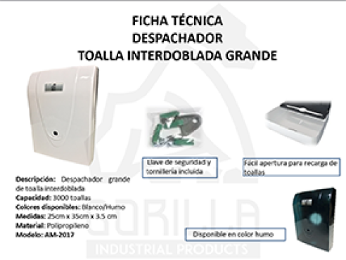 DESPACHADOR TOALLA INTERDOBLADA GDE, GORILLA
