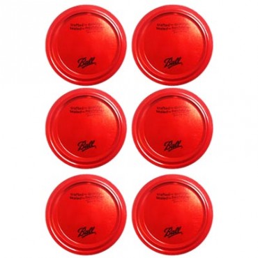 TAPAS Y AROS PARA FRASCOS COLOR ROJO 6-PK BALL 