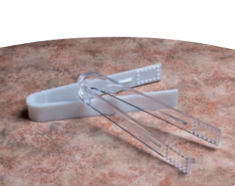 Pinza para Hielo Blanca y Cristal