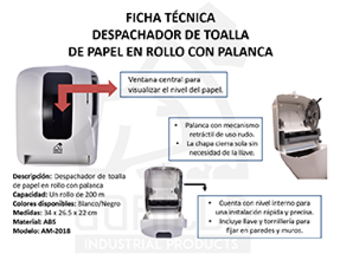DESPACHADOR CON PALANCA TOALLA EN ROLLO, GORILLA