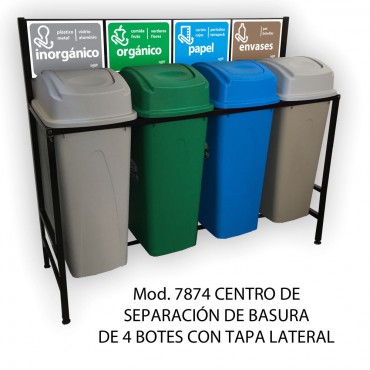 CENTRO DE SEPARACION DE BASURA DE 4 BOTES, SABLÓN