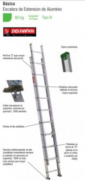 ESCALERA EXTENSION AL 24 ESC TIPO III, PELDAÑOS