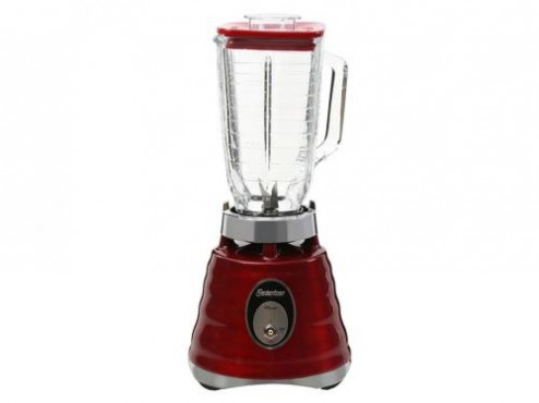 Licuadora Clásica Roja Cepillada 1V+Pulso, Vidrio