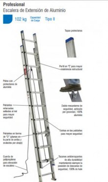 ESCALERA EXTENSION AL 32 ESC TIPO II, PELDAÑOS