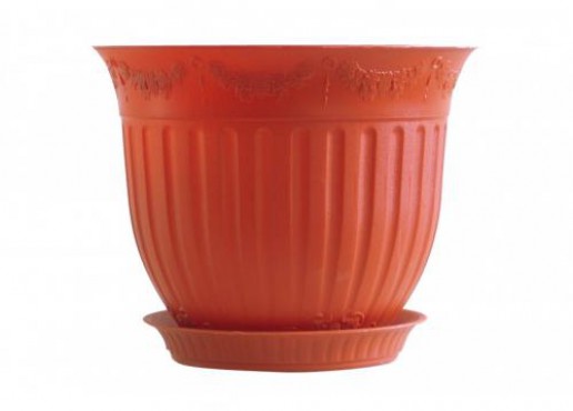 Maceta Plastica Griega Mediana Con Plato, EUROPLAST