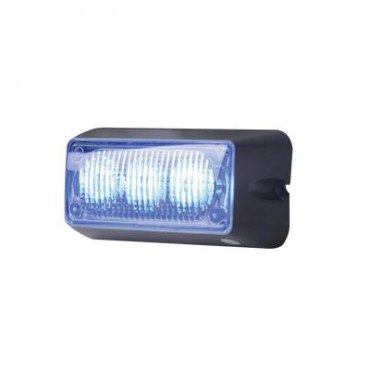 Luz auxiliar brillante con 3 LEDs, color azul, mica transparente