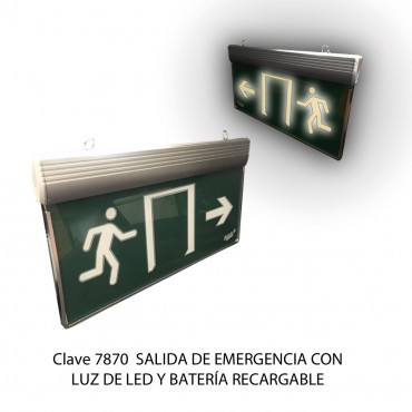 SALIDA DE EMERGENCIA CON LUZ LED, SABLON