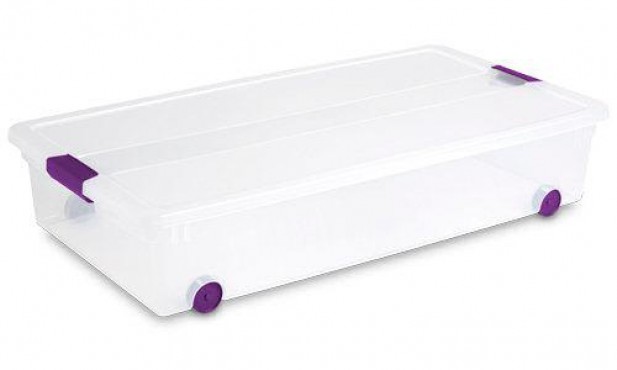 CAJA DE PLASTICO BAJO CAMA CON RUEDAS 66 QTS / 57 L, STERILITE