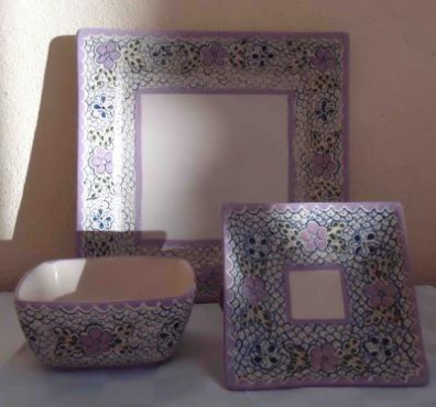 Plato Cuadrado Grande Analia elaborado en cerámica de alta temperatura