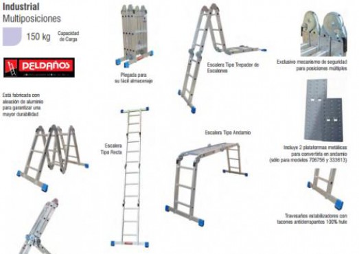 ESCALERA MULTIPOSICIONES ACERO 3E, PELDAÑOS