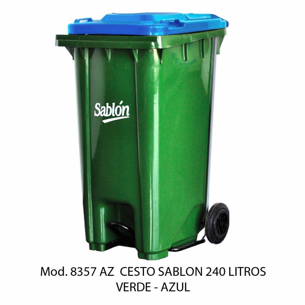 CONTENEDOR DE BASURA CON PEDAL 240 LTS, SABLÓN