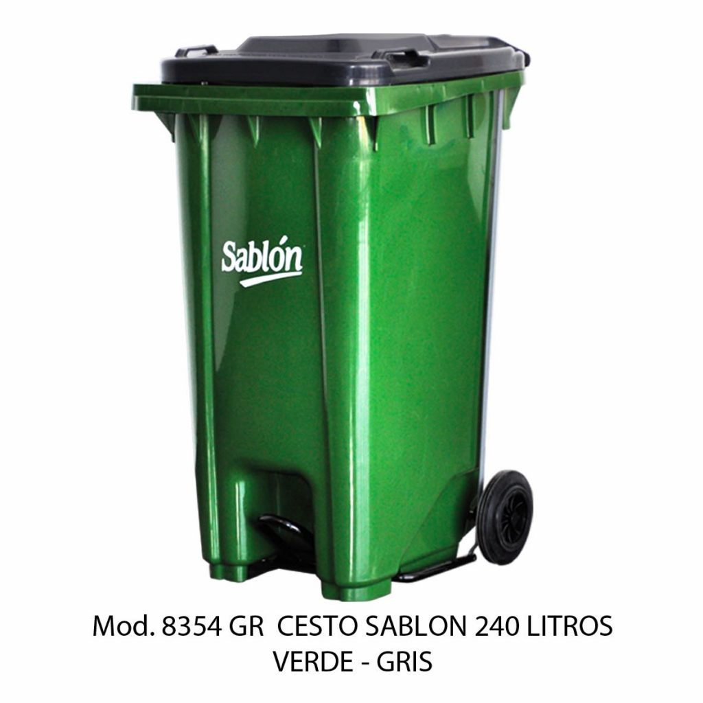 CONTENEDOR DE BASURA CON PEDAL 240 LTS, SABLÓN