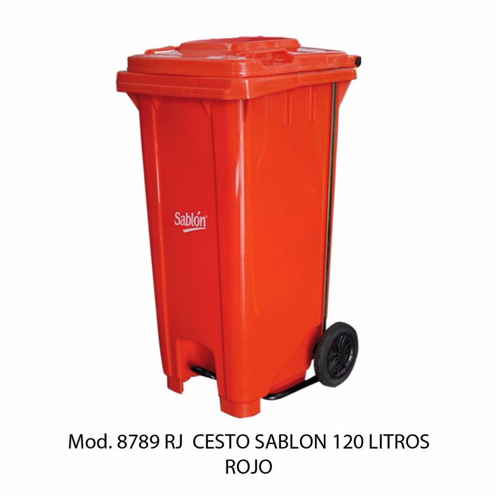 BOTE DE BASURA GRANDE CON RUEDAS, SABLON