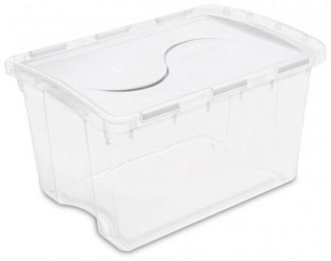 CAJA DE PLASTICO CON TAPA DE BISAGRA /48 QTS CAJA DE BISAGRA, STERILITE
