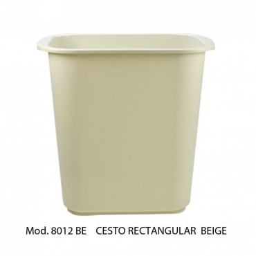 CESTO PAPELERO RECTANGULAR 13L, SABLON