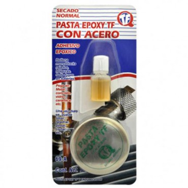 PASTA EPOXICA CON ACERO, SECADO NORMAL 25ML, QUIMICA TF