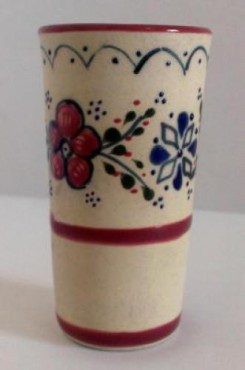 Vaso Tequilero Flor de creámica alta temperatura