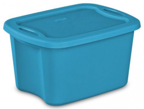 CAJA TOTE DE PLASTICO CON TAPA 5 GAL / 19 L, STERILITE