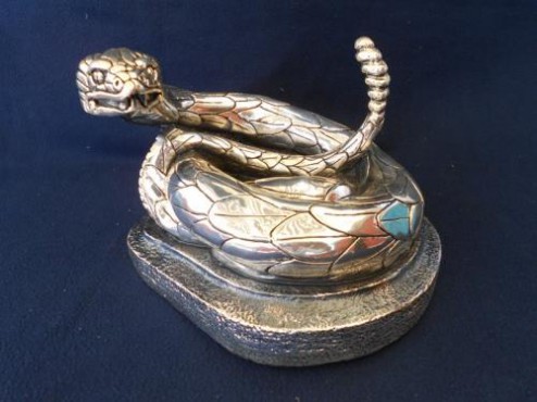 SERPIENTE ENROSCADA ARTESANÍAS DE PLATA