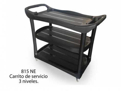 CARRITO DE SERVICIO 3 NIVELES C/ FRENO, SABLÓN