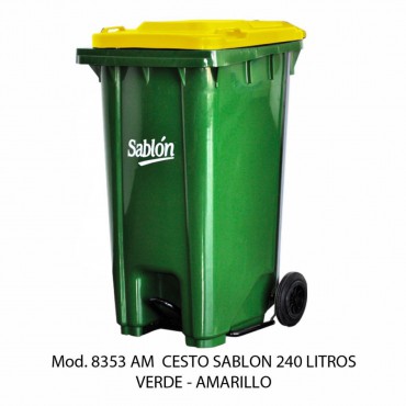CONTENEDOR DE BASURA CON PEDAL 240 LTS, SABLÓN