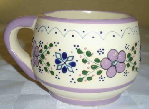 Tarro Capuchino Punto/Flor elaborado en cerámica de alta temperatura