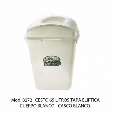 BOTE DE BASURA TAPA ELÍPTICA, SABLON