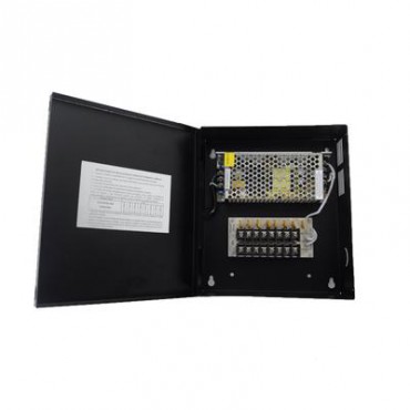 Fuente de Poder Profesional para CCTV de 8 Salidas a 12 Vcd. 5 Amp. Protegido con Fusible Térmico
